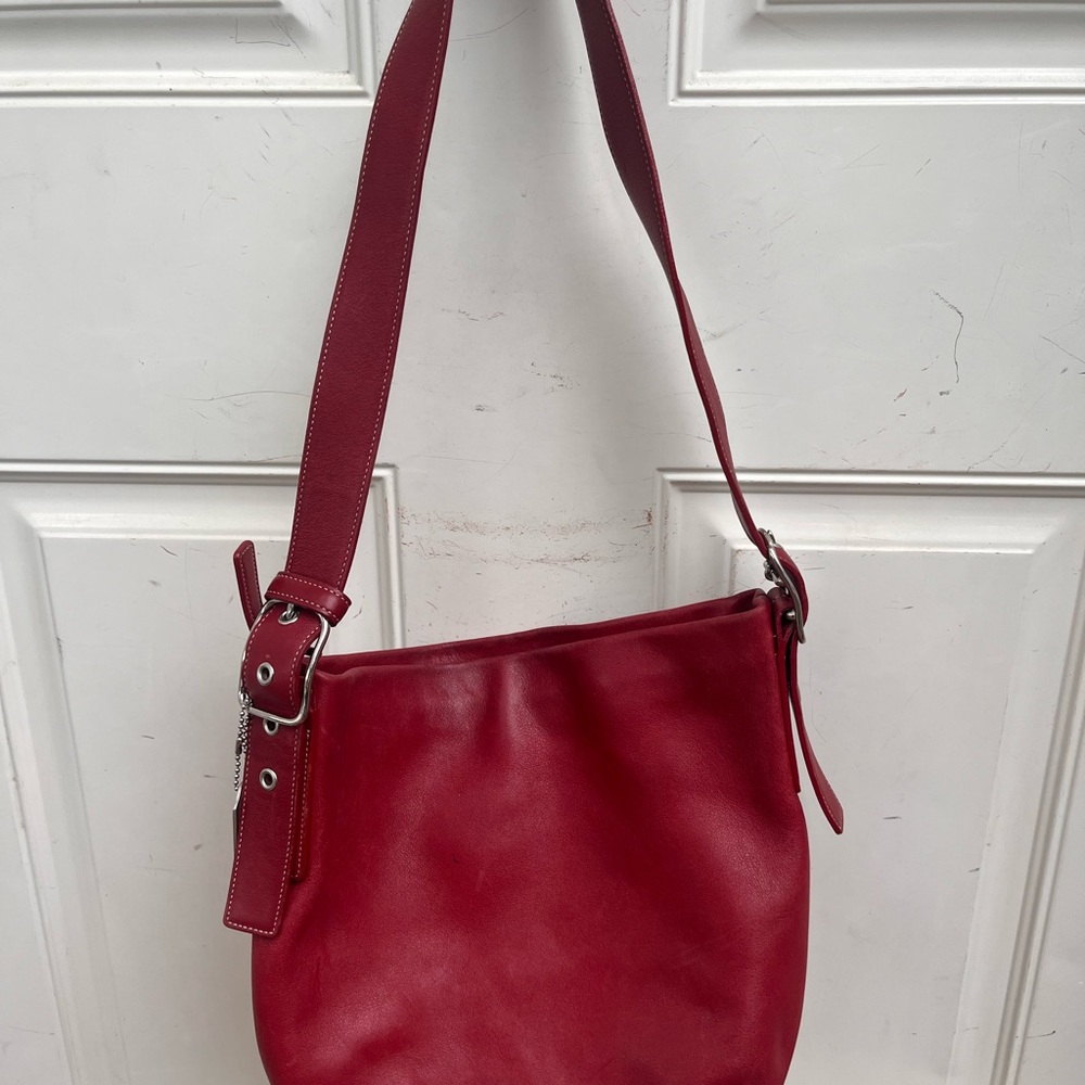 Authentic vintage coach red leather